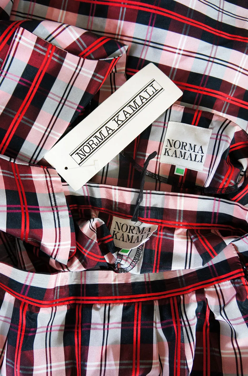 1980s Norma Kamali Dramatic Plaid Suit