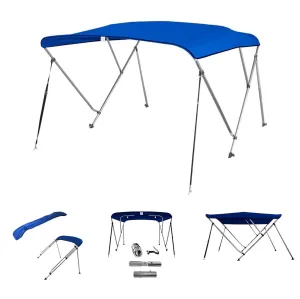 3 Bow Bimini Top Blue with Rear Support Poles