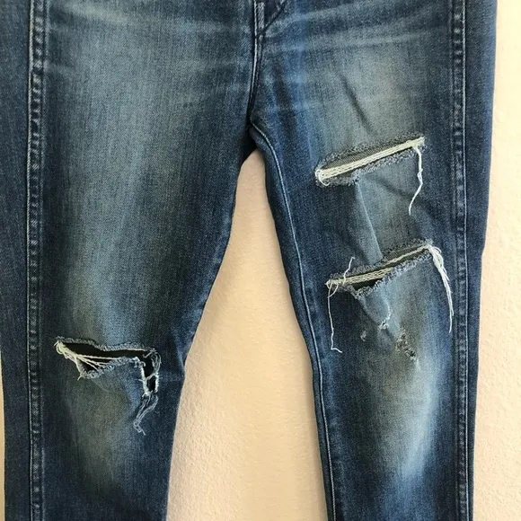 3x1 Shelter Swift Skinny Leg Slim Straight Button Fly Distressed Jeans  Size 24