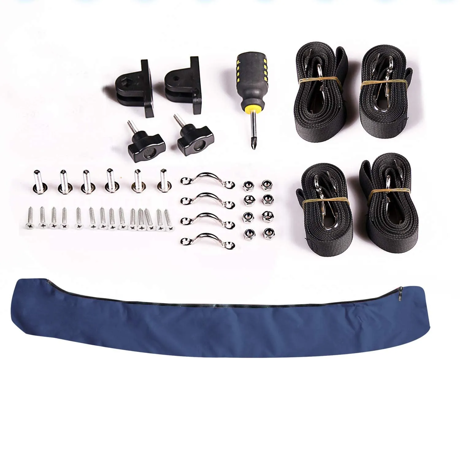4 Bow Bimini Top Blue with Rear Support Poles
