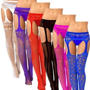 6 Pairs Women Fishnet Thigh-High Stockings Tights Suspender Pantyhose  Stockings