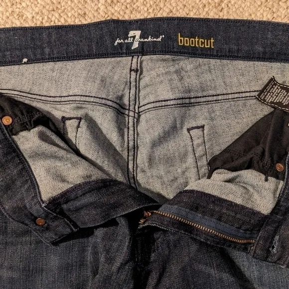 7 for all mankind, dark wash, bootcut jeans, size 36