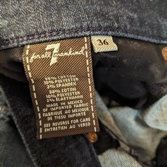 7 for all mankind, dark wash, bootcut jeans, size 36