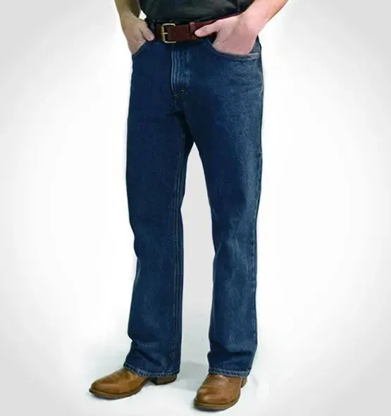 AA701D - Men's Boot Cut Jean with Gusset - Dark Stonewash - Big Sizes