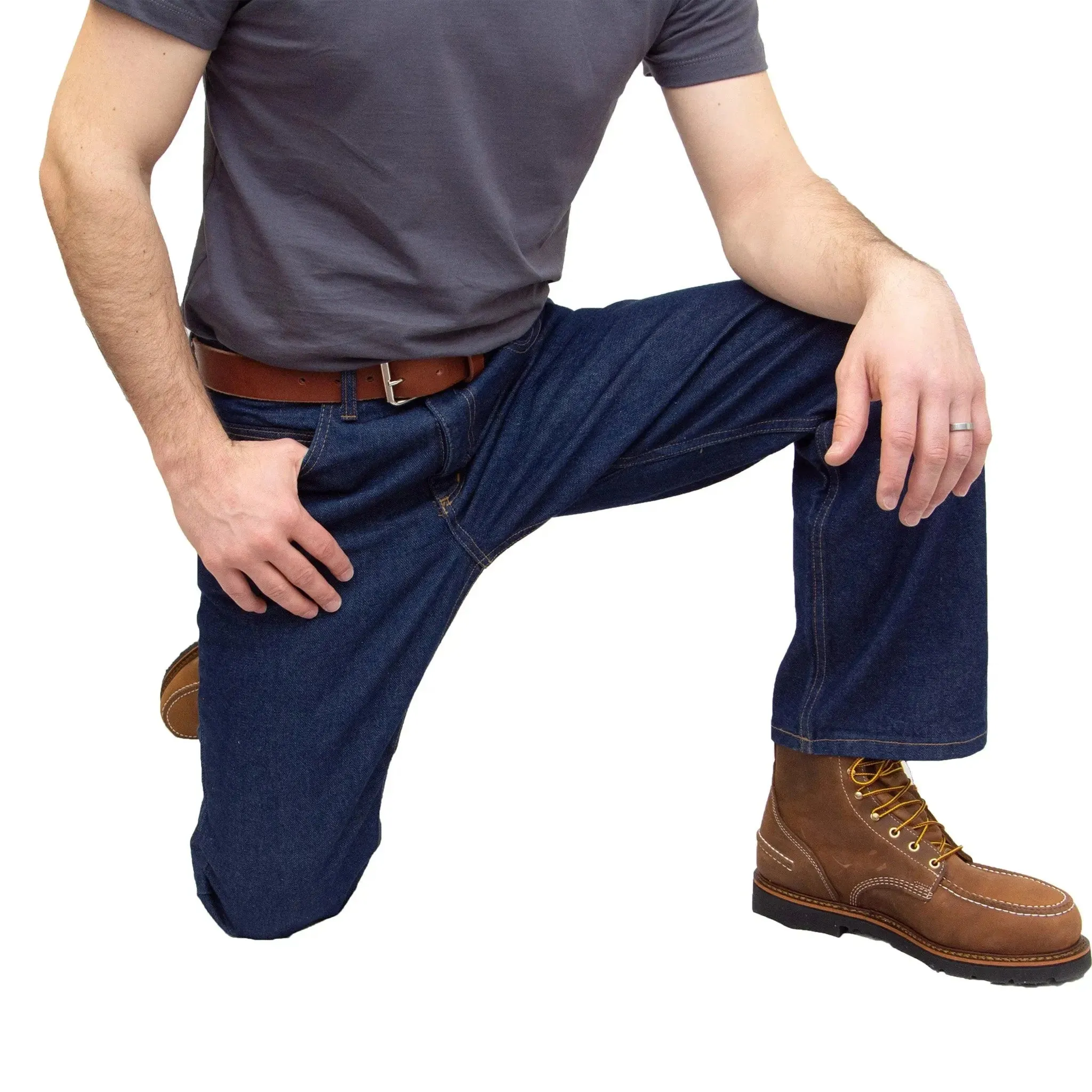 AA701D - Men's Boot Cut Jean with Gusset - Dark Stonewash - Big Sizes