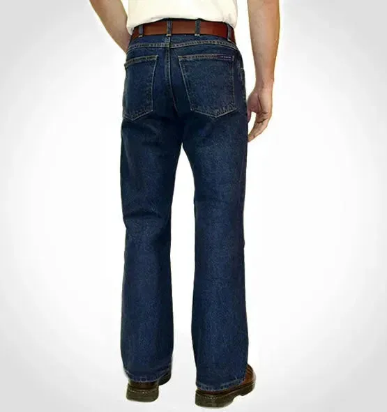 AA701D - Men's Boot Cut Jean with Gusset - Dark Stonewash - Big Sizes