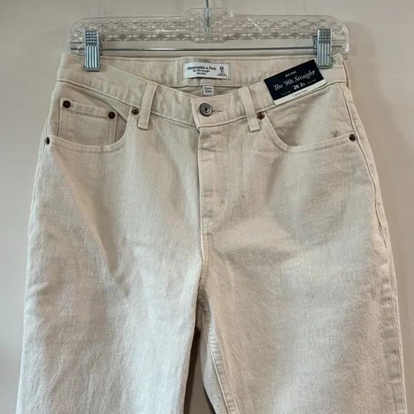 Abercrombie &amp; Fitch The 90's Straight Mid Rise Jeans Curve Love 2 Short NWT