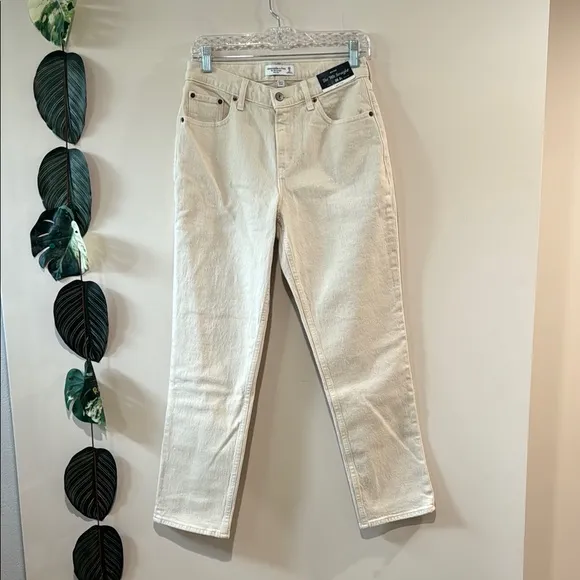 Abercrombie &amp; Fitch The 90's Straight Mid Rise Jeans Curve Love 2 Short NWT