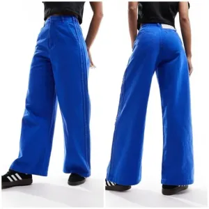 Adidas x KSENIASCHNAIDER 3-Stripe Wide Leg Dyed Jeans Bright Blue Denim