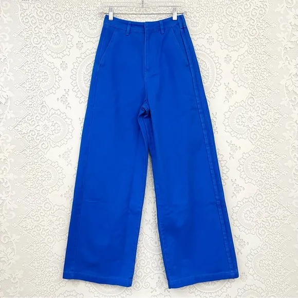 Adidas x KSENIASCHNAIDER 3-Stripe Wide Leg Dyed Jeans Bright Blue Denim