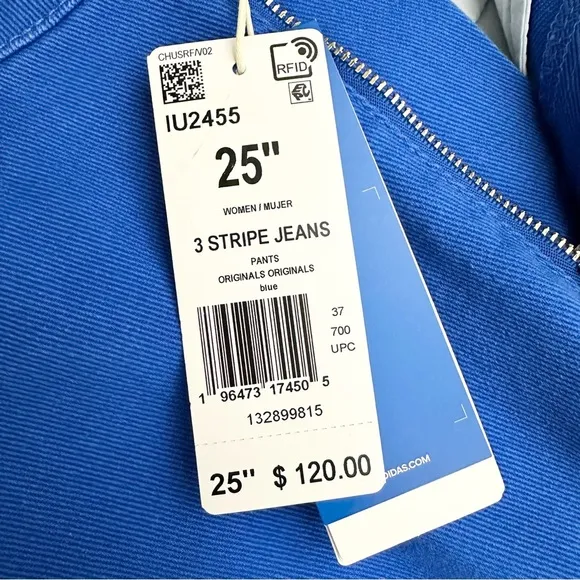 Adidas x KSENIASCHNAIDER 3-Stripe Wide Leg Dyed Jeans Bright Blue Denim