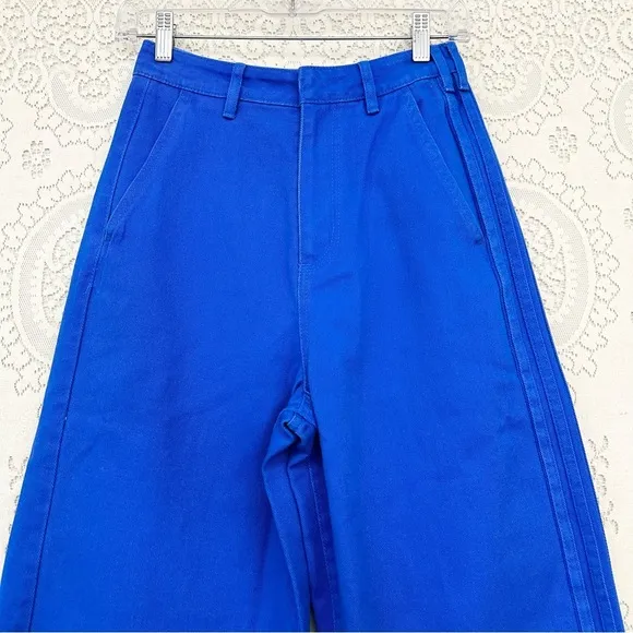 Adidas x KSENIASCHNAIDER 3-Stripe Wide Leg Dyed Jeans Bright Blue Denim