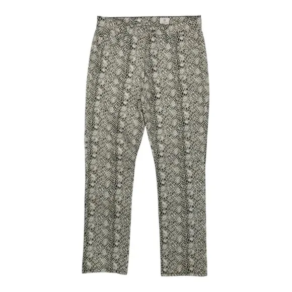 Adriano Goldschmied High-Rise Straight Snake Print Cropped Jeans Size 30