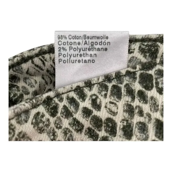 Adriano Goldschmied High-Rise Straight Snake Print Cropped Jeans Size 30