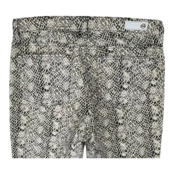 Adriano Goldschmied High-Rise Straight Snake Print Cropped Jeans Size 30