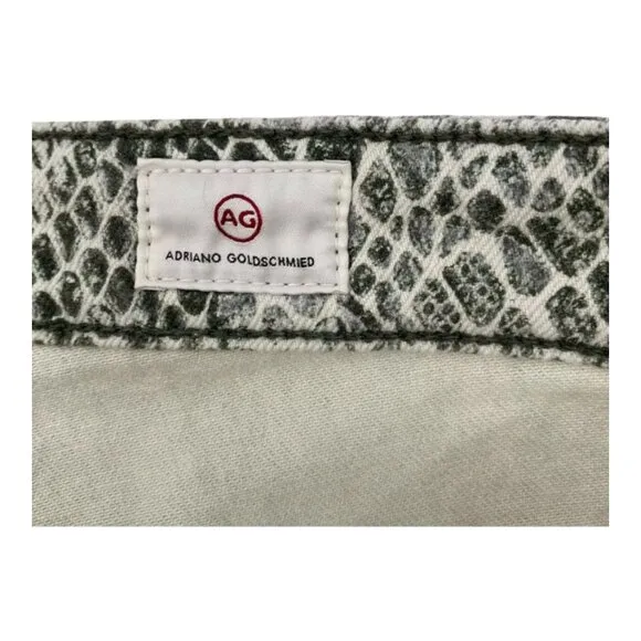 Adriano Goldschmied High-Rise Straight Snake Print Cropped Jeans Size 30