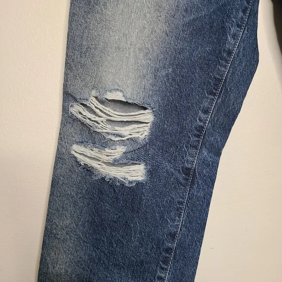 AG The Phoebe Vintage High-Waisted Tapered Leg Distressed Embroidered Jeans 28