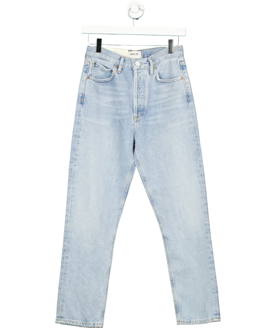 AGOLDE Blue Riley High-rise Straight Leg Crop Jeans W25