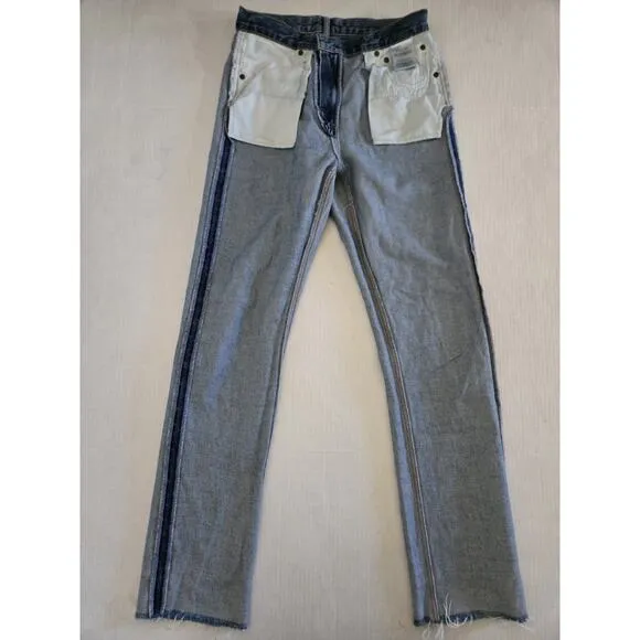 AGOLDE Cherie High Rise Straight Leg Jean Women's Size 26 Merit Blue Raw Hem