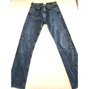 AGOLDE Cherie High Rise Straight Leg Jean Women's Size 26 Merit Blue Raw Hem