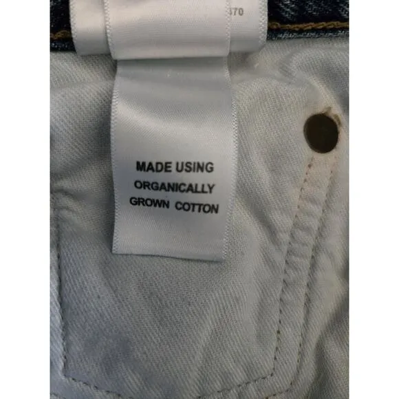 AGOLDE Cherie High Rise Straight Leg Jean Women's Size 26 Merit Blue Raw Hem