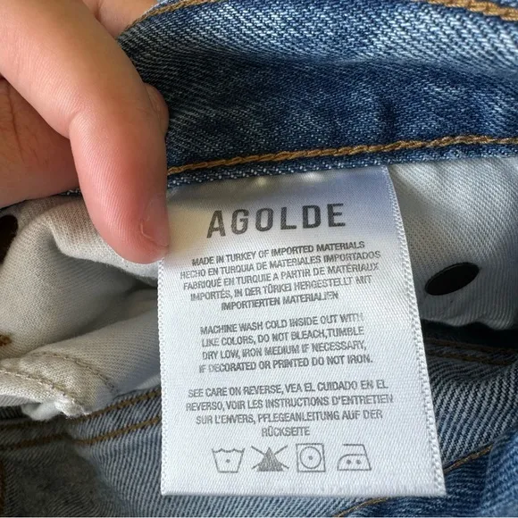 AGOLDE Riley High Rise Crop Straight Jeans 28