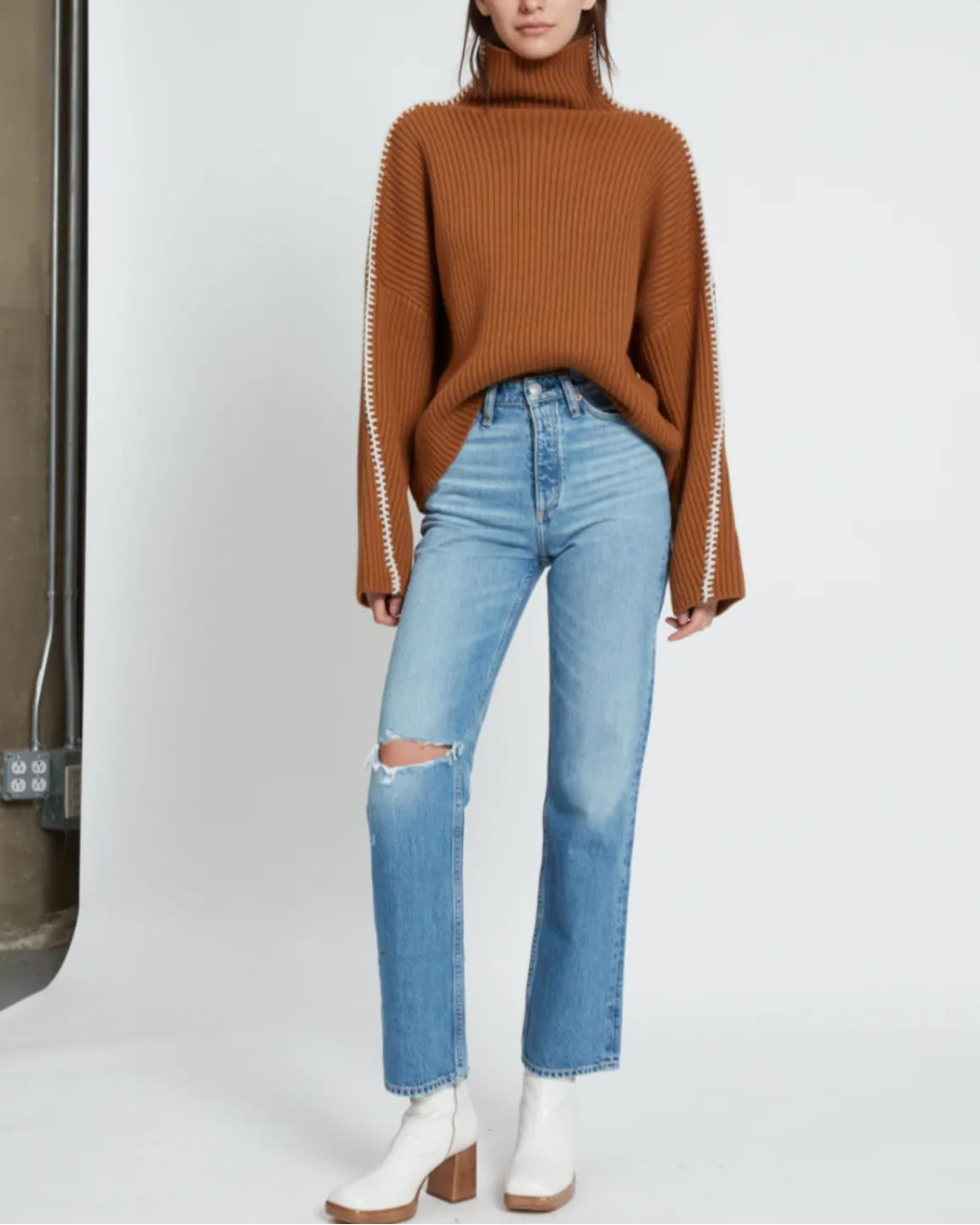 Alex High-Rise Straight-Leg Faded Ankle Jeans | Delavanwh