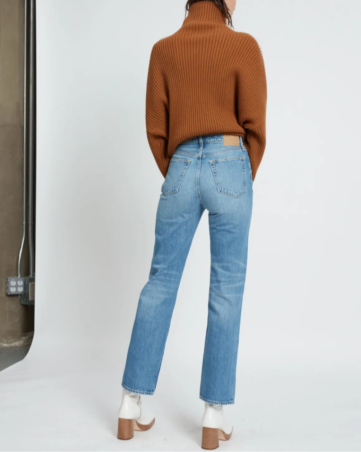Alex High-Rise Straight-Leg Faded Ankle Jeans | Delavanwh
