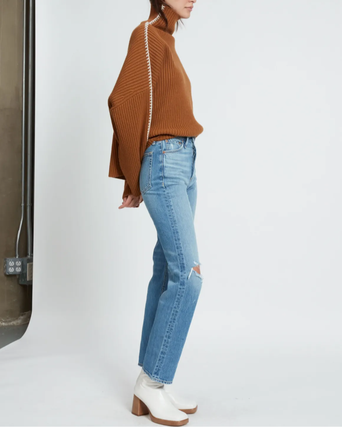 Alex High-Rise Straight-Leg Faded Ankle Jeans | Delavanwh