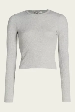 Alma Shrunken Crew Neck in Brushed Grey Heather