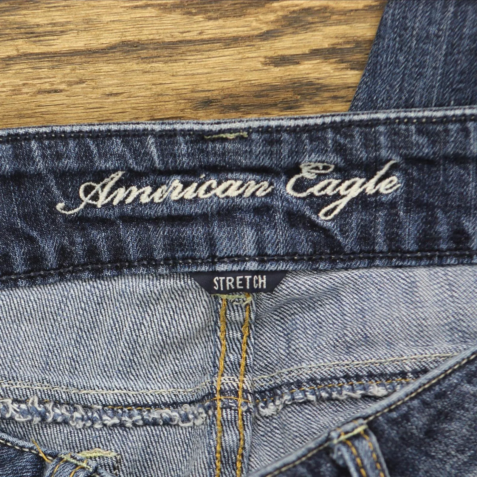 American Eagle Womens Artist Stretch Bootcut Jeans Dark Blue 4 Short
