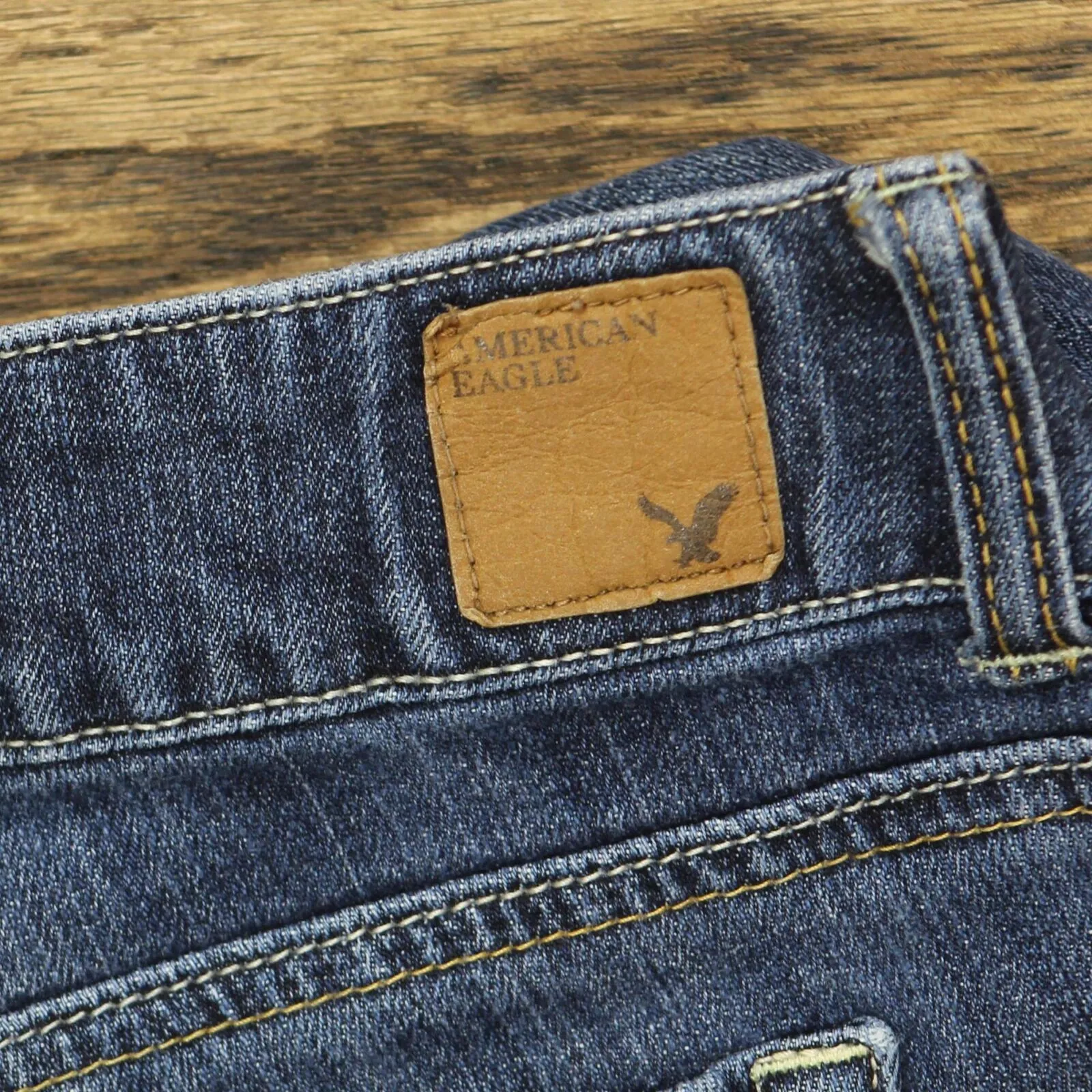 American Eagle Womens Artist Stretch Bootcut Jeans Dark Blue 4 Short