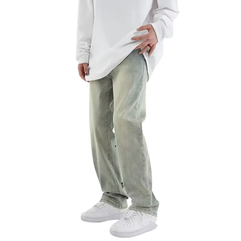 American Letter Graphic Straight Jeans