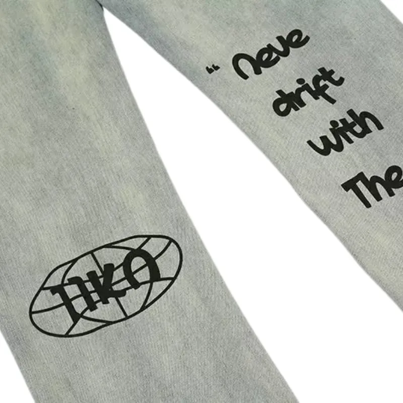 American Letter Graphic Straight Jeans