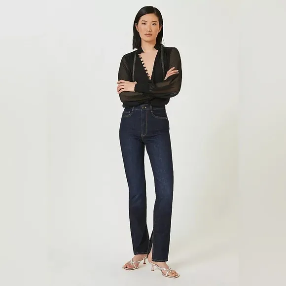 Anthropologie Pilcro The Split Straight Jeans Size 25 NWT