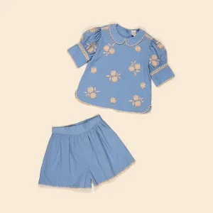 Apolina - Loretta shorts & top set - Cornflower