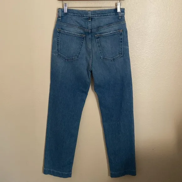 ASKK NY High-Rise Distressed Straight-Leg Jeans, Size 26