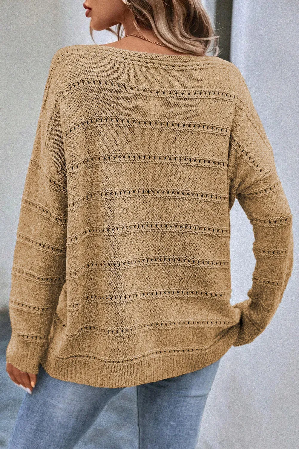 Athena Boat Neck Dropped Shoulder Sweater