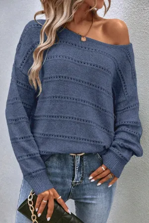 Athena Boat Neck Dropped Shoulder Sweater