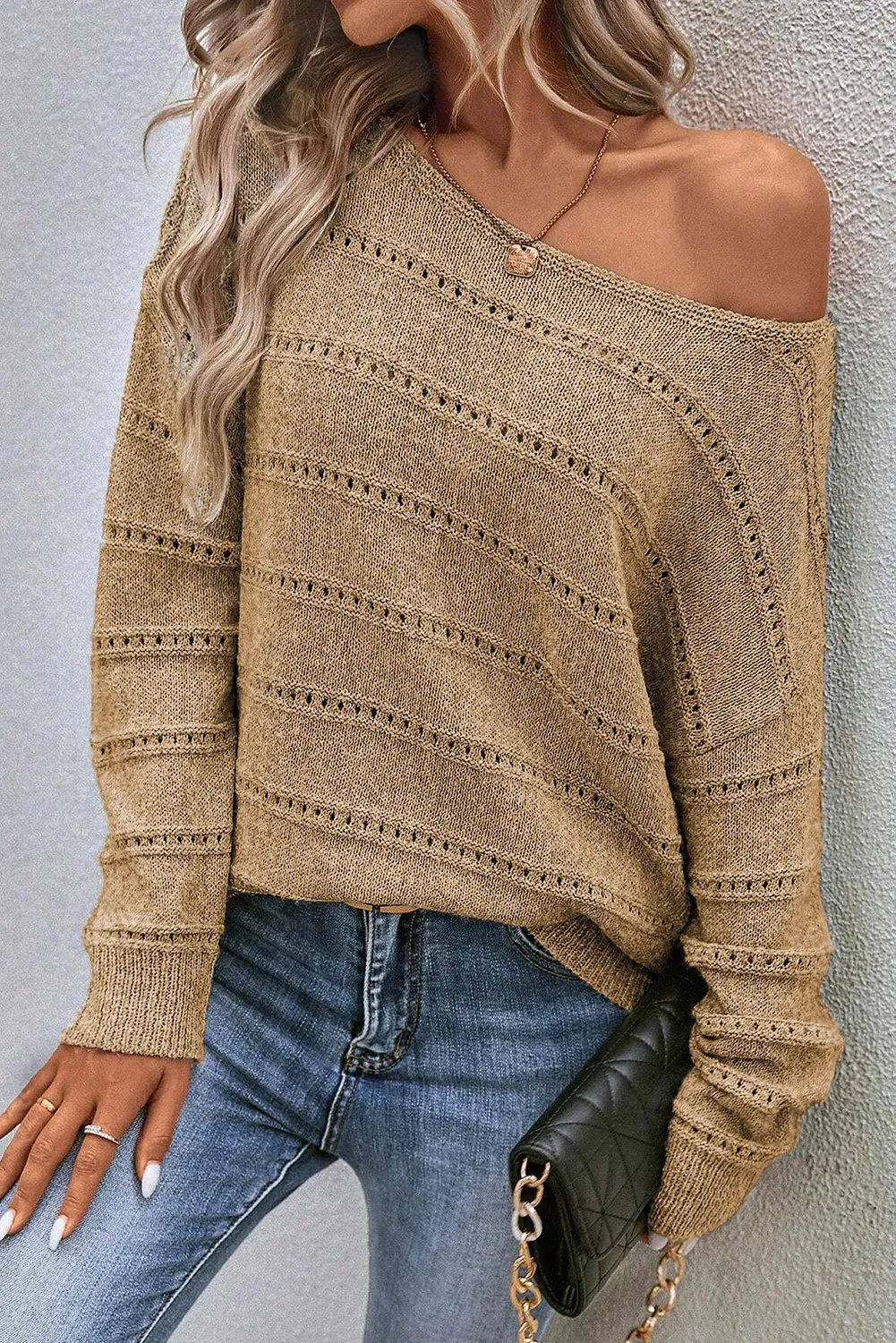 Athena Boat Neck Dropped Shoulder Sweater