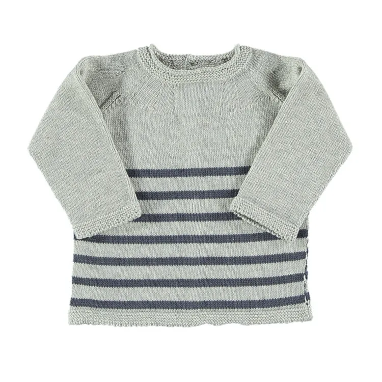 Baby Knitted Sweater Grey Stripes