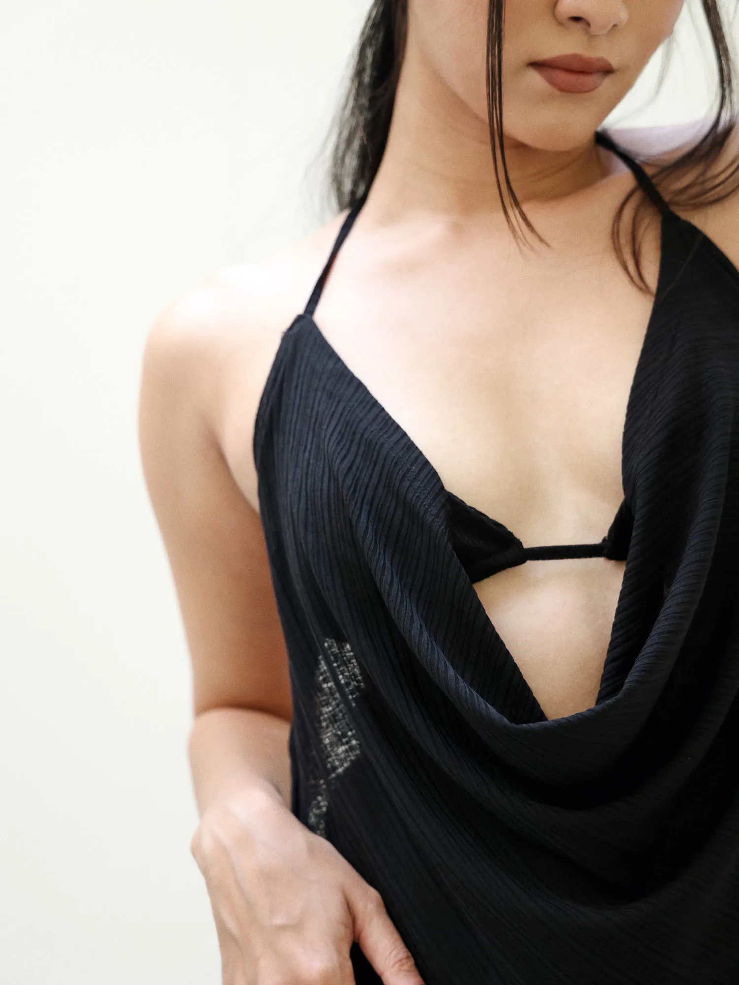 Back Neck Tieup Cowl Neck Top