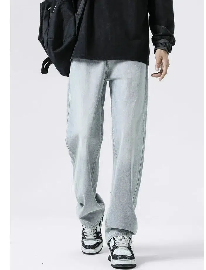 Basic Wide-leg Straight Jeans