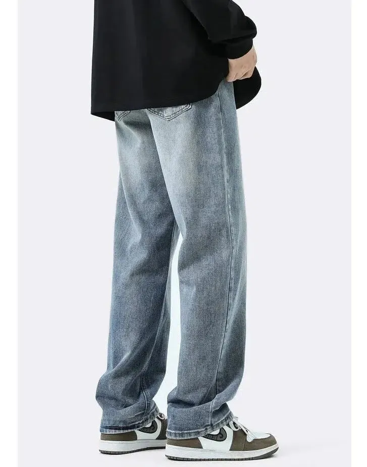 Basic Wide-leg Straight Jeans