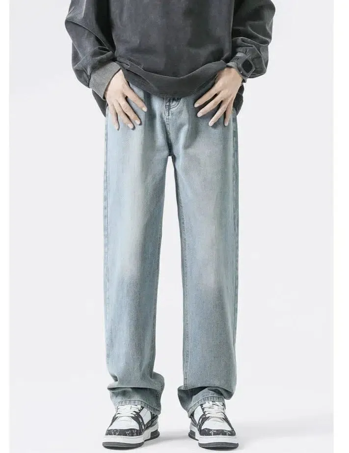Basic Wide-leg Straight Jeans