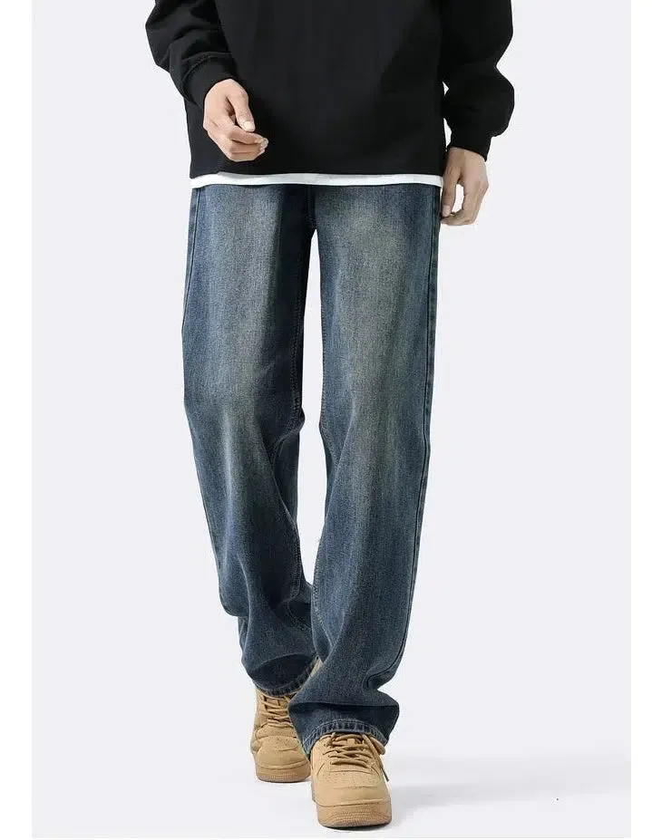 Basic Wide-leg Straight Jeans