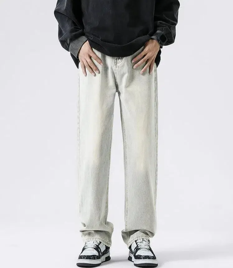 Basic Wide-leg Straight Jeans