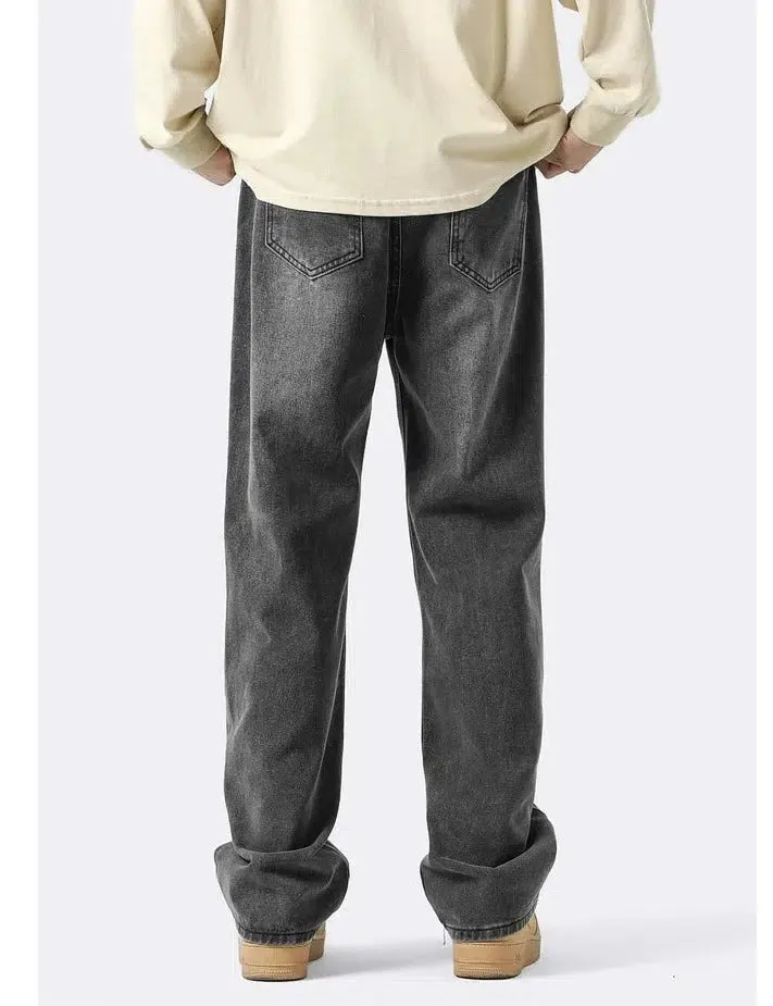 Basic Wide-leg Straight Jeans