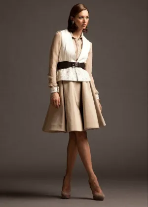 Beaded Button-Up Blouse, Skirt, & Beaded Vest