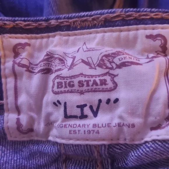 BIG STAR &quot;Liv&quot; Low Rise Boot Cut Jeans Medium Wash Women's Size 26R Vintage EUC